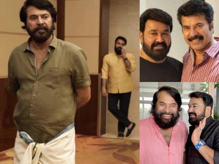 Mohanlal and Mammooty candid photo goes viral online Mohanlal - Mammooty: நட்புக்கு இலக்கணம்... ரஜினி - கமலுக்கு சவால் விடும் மோகன்லால் - மம்மூட்டி.. வைரலாகும் ஃபோட்டோ!