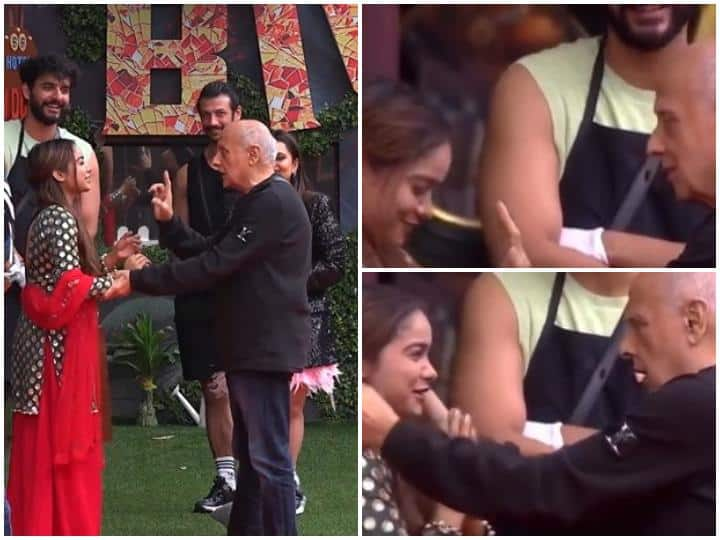 Bigg Boss OTT 2 Pooja Bhatt father Mahesh BhattTroll For his touching behave with manisha Rani Jiya Shanka Bebika Dhurve BB OTT 2: महेश भट्ट ने टच किया Manisha Rani का चेहरा, हो गए ट्रोल, लोग बोले- 'शर्म आनी चाहिए'