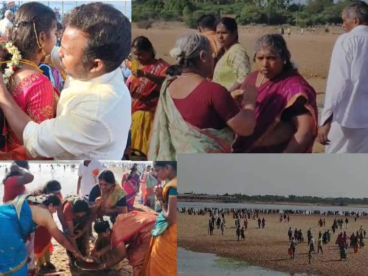 tamilnadu people celebrated aadi perukku 2023 in river places Aadi Perukku 2023: காவிரி ஆற்றங்கரையில் களைகட்டிய ஆடிப்பெருக்கு விழா.. ஏராளமான புதுமண தம்பதியினர் பங்கேற்பு