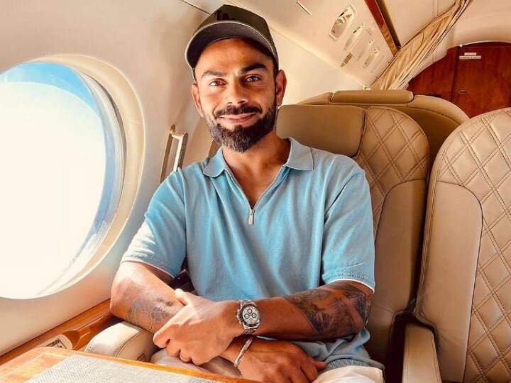 Virat Kohli back to india by special charter plane captain shared post for his ideal ind vs wi IND vs WI: कोहली स्पेशल चार्टर्ड फ्लाइट से लौटे भारत, प्लेन के कैप्टन ने शेयर की दिल जीत लेने वाली पोस्ट