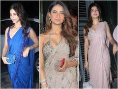 Aaliyah Kashyap की इंगेजमेंट पार्टी में साड़ी में पहुंचीं पलक तिवारी, देसी लुक के सामने सुहाना, खुशी कपूर जैसे बड़े स्टारकिड्स भी फेल, देखें तस्वीरें