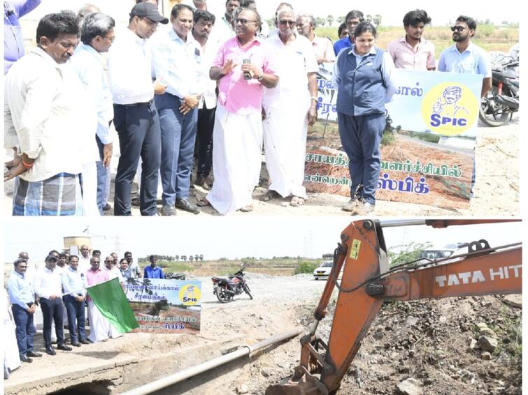 Thoothukudi District Collector inaugurated the digging of Atthimarapatti irrigation canal at a cost of Rs 5 crore by SPIC TNN ஸ்பிக் நிறுவனம் மூலம் அத்திமரப்பட்டி பாசன கால்வாய் ரூ.5 கோடியில் தூர்வாரும் பணி தொடக்கம்