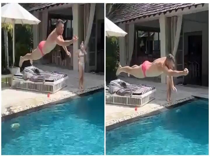 Watch: 'Ken in Action' as David Warner Takes a Stunning Catch While Jumping Into a Pool Watch Video: நீச்சல் உடை.. அந்தரத்தில் பறந்து கேட்ச்... நீச்சல்குளத்தில் டேவிட் வார்னர் அட்ராசிட்டி..!