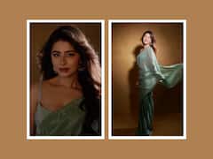Aditi Bhatia Stuns In A Glamorous Sea Green Saree At Aaliyah Kashyap's Engagement