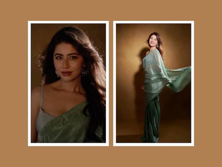 Aditi Bhatia graced Aaliyah Kashyap's engagement in an exquisite and glamorous look wearing a sea-green saree.