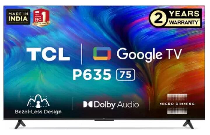 सेल में आपके सामने 75 इंच एलईडी स्मार्ट टीवी खरीदने का भी मौका है. फ्लिपकार्ट की सेल (flipkart big saving days 2023) में TCL ब्रांड में 68 प्रतिशत के ऑफ पर 79,990 रुपये में इस साइज का टीवी खरीद सकते हैं. इस खरीदारी में बैंक ऑफर का भी बेनिफिट ले सकते हैं.