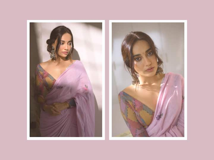 Surbhi Jyoti shared pictures on Instagram in a mauve saree oozing elegance and style.