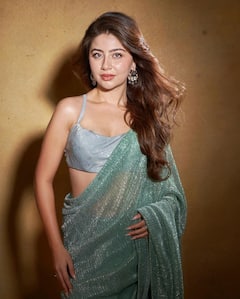 Aditi Bhatia Stuns In A Glamorous Sea Green Saree At Aaliyah Kashyap's Engagement