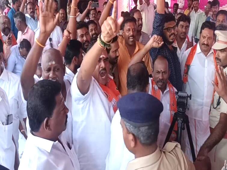 PM Modi amrit bharat inauguration function bjp cadres make protest in Mayiladuthurai பிரதமர் மோடியின் நிகழ்ச்சியில் பா.ஜ.க.வினர் ஆர்ப்பாட்டம் - மயிலாடுதுறையில் நடந்தது என்ன?