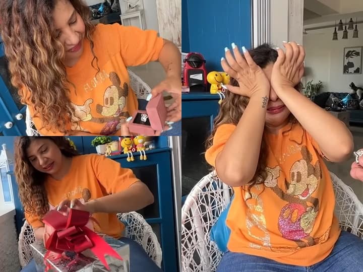 Sambhavna Seth Got A Diamond Solitaire : संभावना के लिए एक बहुत इमोशनल पल आया, इस दौरान उनकी आंखों से आंसू छलक गए. संभावना के हसबैंड ने उन्हें डायमंड रिंग गिफ्ट की, जिसकी उन्हें कब से ख्वाहिश थी