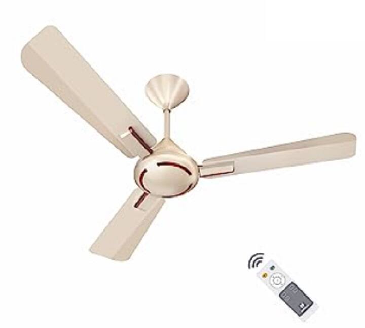 Havells Ambrose Decorative: हैवेल्स कंपनी का यह पंखा अमेजन पर फिलहाल 3199 रुपये में खरीद सकते हैं. इसमें 1200mm ब्लेड, BLDC मोटर, 5 स्टार रेटिंग मौजूद है. रिमोट से चलने वाला यह पंखा 57 प्रतिशत तक इनर्जी बचत करता है.