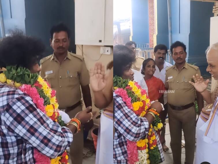 temple priest refuses to shake hands with actor yogi  babu Yogi Babu : கோயிலில் தீண்டாமை கொடுமையை எதிர்கொண்டாரா யோகிபாபு?.. குவிந்த கண்டனங்கள்.. வைரலாகும் வீடியோ..