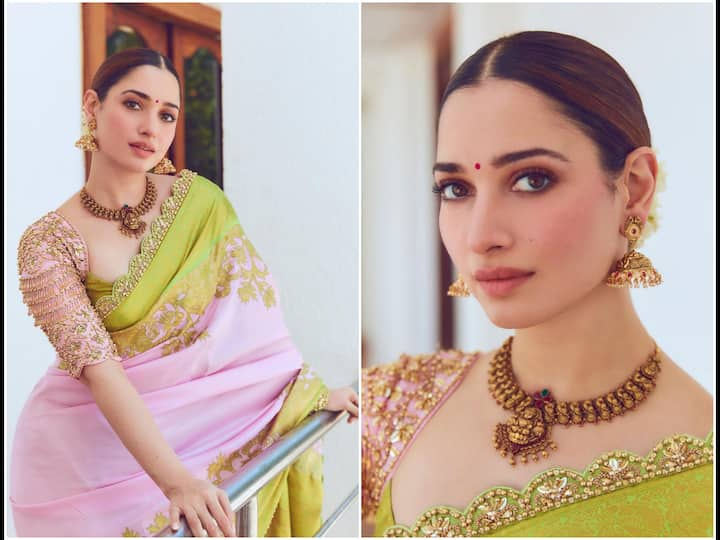 Tamannah Bhatia is busy with the promotions of her upcoming film 'Jailer' starring superstar Rajinikanth. The actress donned a gorgeous saree for the latest promotional event.