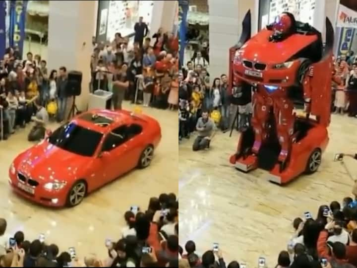 BMW car change into transformer in real life like Hollywood movies see here   Transformer Car: इस कंपनी ने बीएमडब्ल्यू कार को बना दिया ट्रांसफार्मर, देखते ही देखते बन जाती है रोबोट