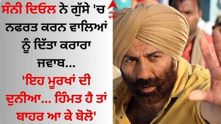 Sunny Deol lashed out at the trolls in anger and said Sunny Deol: ਸੰਨੀ ਦਿਓਲ ਨੇ ਗੁੱਸੇ 'ਚ ਟ੍ਰੋਲਰਾਂ ਤੇ ਕੱਢੀ ਭੜਾਸ, ਬੋਲੇ- 'ਇਹ ਮੂਰਖਾਂ ਦੀ ਦੁਨੀਆ... ਹਿੰਮਤ ਹੈ ਤਾਂ ਬਾਹਰ ਆ ਕੇ ਬੋਲੋ'