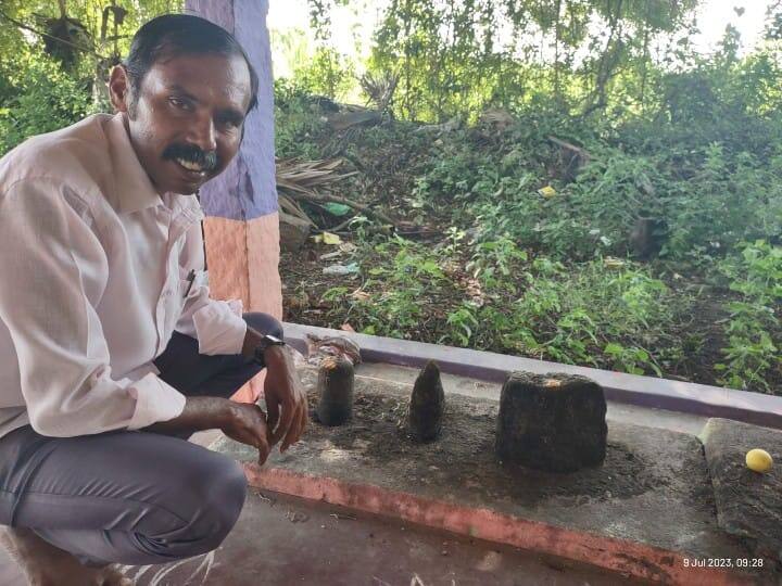 11th century Bhairava idol and flint found near Tiruppachetti in Sivagangi dist TNN திருப்பாச்சேத்தி அருகே 11ஆம் நூற்றாண்டு பைரவர் சிலை, சூலக்கல் கண்டெடுப்பு