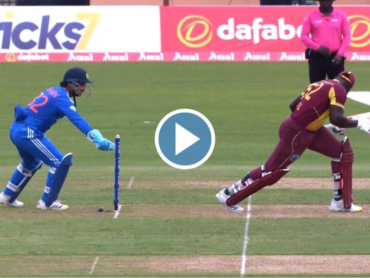 IND vs WI 2nd T20I Ishan Kishan try to stump West Indies captain Rovman Powell in very clever way but field Watch: ईशान किशन ने वेस्टइंडीज़ कप्तान के खिलाफ चलाया शातिर दिमाग, लेकिन नाकाम रहे; वीडियो से समझें