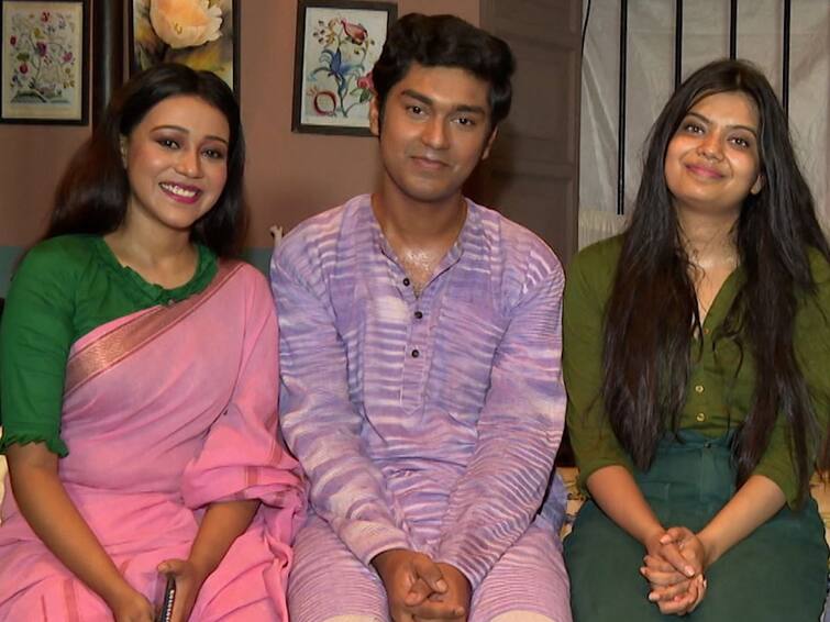 Arkaja Sushrita and Arnab in a chitchat session for ABP Ananda from Kori Diye Kinlam serial set Kori Diye Kinlam: সবকিছু কি কড়ি দিয়ে কেনা যায়? জমাটি আড্ডায় উত্তর খুঁজলেন অর্কজা-অর্ণব-সুশ্রিতা