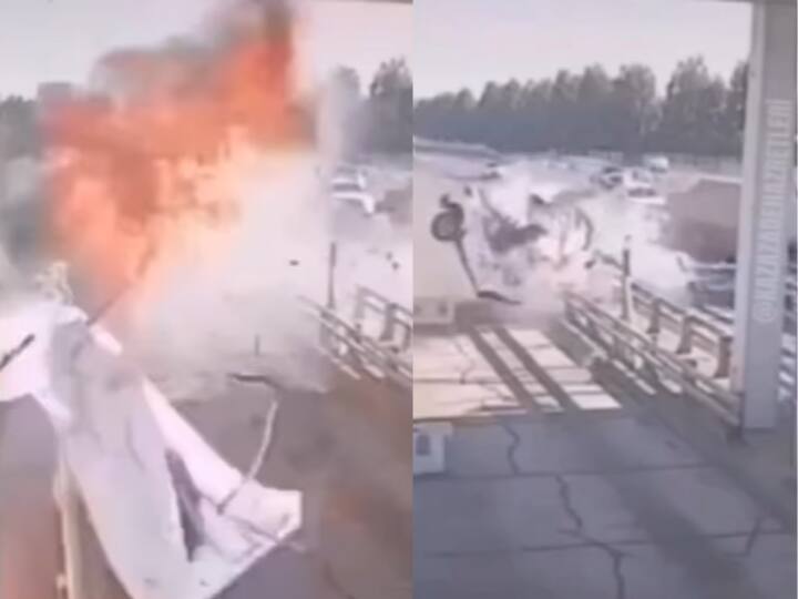 Car Running Speed 220km Terrible Collision Loud Explosion Watch Accident Video Viral 220km की रफ्तार से दौड़ रही थी कार, टोल पर हुई भयानक टक्कर, जोरदार ब्लास्ट के साथ उड़ गए परखच्चे, देखें खौफनाक Video