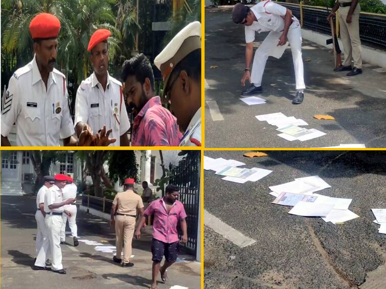 Pudhucherry news youth threw away the certificates inside the Puducherry Assembly complex TNN 'இதெல்லாம் ஒரு அரசாங்கமா..?'...அரசு வேலை கிடைக்காத ஆத்திரத்தில் சட்டமன்ற வளாகத்திற்குள் சான்றிதழை தூக்கி எறிந்த இளைஞர்