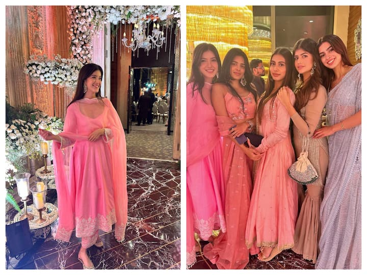 Shanaya Kapoor posted a series of pictures on Tuesday in a desi avatar as she attended a function in Mumbai along with her friends.