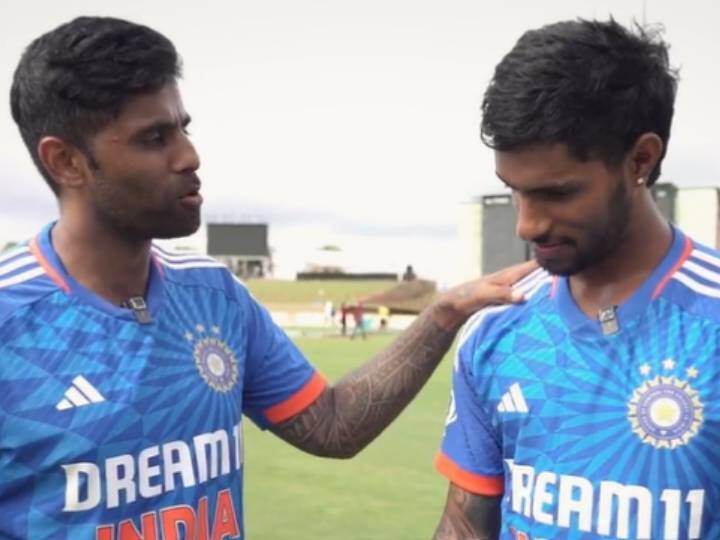 Suryakumar Yadav And Tilak Varma Special And Hilarious Chat After India Winning 3rd T20I  Match Against West Indies IND vs WI: 'पहली गेंद पर चौका लगते ही बदला मैंने अपना इरादा', सूर्या ने तिलक के बीच देखिए यह मजेदार बातचीत