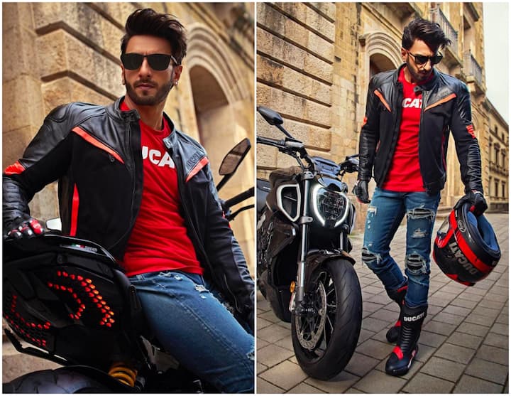 Ranveer Singh in drop dead biker mode for Carrera packs an edgy