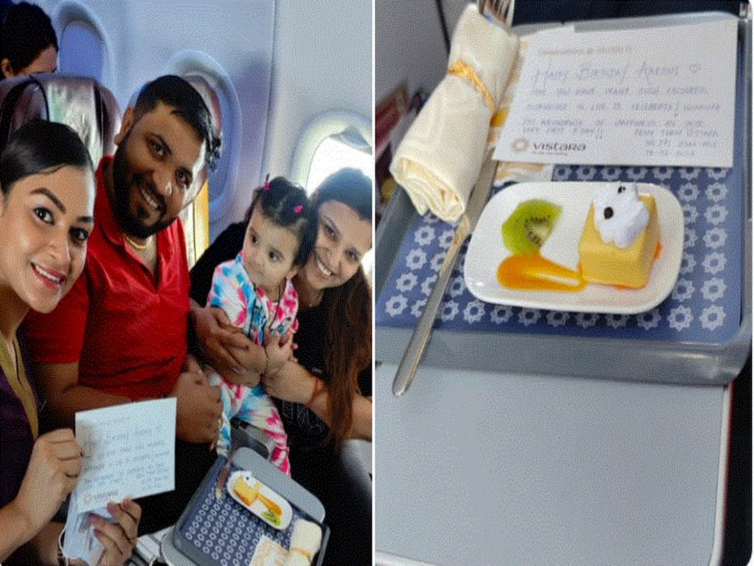 Vistara Crew Celebrates One Year Olds Birthday On Flight Video Goes Viral  Vistara Crew Celebrates One-Year-Old's Birthday On Flight, Video Goes Viral 