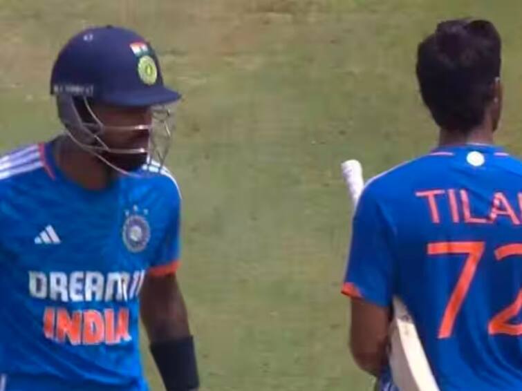 Watch: Skipper Hardik Pandya's Pep-Talk Pumps Up Tilak Varma In 3rd T20I Vs WI Watch: Skipper Hardik Pandya's Pep-Talk Pumps Up Tilak Varma In 3rd T20I Vs WI