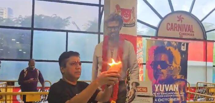 படம் வெற்றி பெற கனடாவில் கற்பூரம் ஏற்றும் ரஜினி ரசிகர்