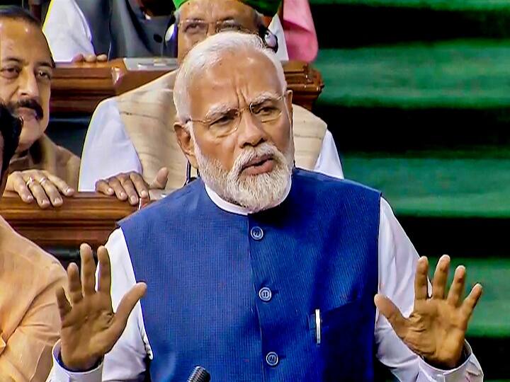 PM Modi discuss government scheme during No Confidence Motion speech in loksabha No Confidence Motion: गांव-गरीबी पर IMF और यूनिसेफ का जिक्र कर पीएम मोदी ने गिनाए कौन-कौन से काम, जानें