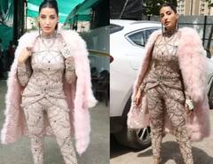 Nora Fatehi Pics: મોતી જડેલા જમ્પસૂટમાં સ્પોર્ટ થઇ નોરા ફતેહી, હોટ લૂક જોઇ ફેન્સ થયા દિવાના