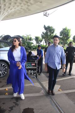 Parineeti Chopra And Raghav Chadha Spotted At The Airport, Twin In Blue