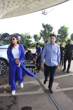 Parineeti Chopra अपने मंगेतर Raghav Chadha के साथ एयपपोर्ट पर हुईं स्पॉट, ब्लू आउटफिट पर ब्लैक चश्मा लगाए एक्ट्रेस ने दिखाया टशन