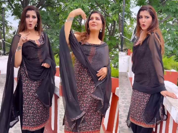 Sapna Choudhary new dance video viral on social media song ek do teen ghunghat Sapna Choudhary के नए वीडियो ने मचाया सोशल मीडिया पर तहलका! 'एक दो तीन' पर डांस कर बनीं हरियाणा की 'माधुरी'