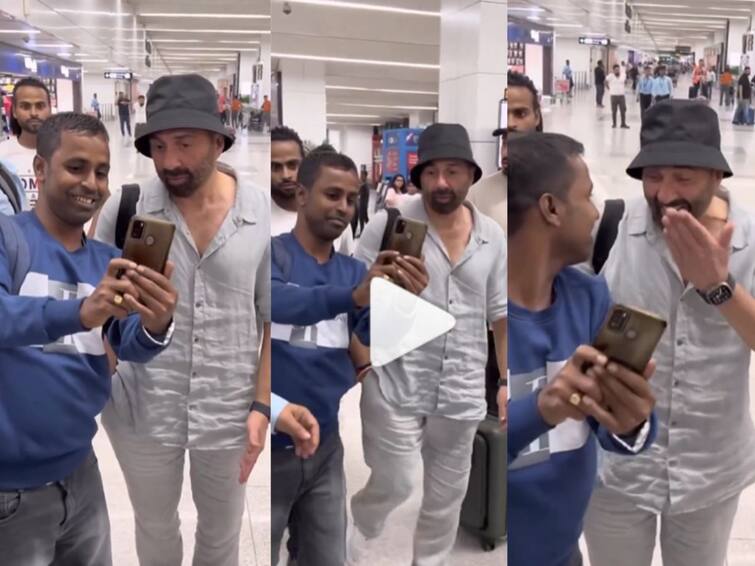 gadar 2 sunny deol loses his cool as fan tries to take selfiee video viral on social media Gadar 2:  सेल्फी काढायला आलेल्या चाहत्यावर भडकला सनी देओल; व्हिडीओ व्हायरल