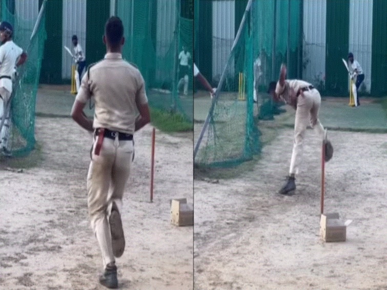 Policeman Impresses IPL Team Mumbai Indians With His Bowling Skill, Watch Viral Video Policeman Impresses IPL Team Mumbai Indians With His Bowling Skills, Watch Viral Video