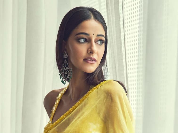 Ananya Panday Gets Dressed Up In A Striking Yellow Saree; See Pics