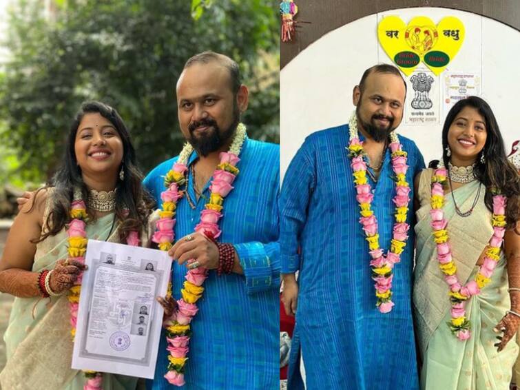 singer Aanandi Joshi tied the knot with singer jasraj joshi share photo on social media Aanandi Joshi And Jasraj Joshi: गायिका आनंदी जोशी आणि जसराज जोशी यांनी बांधली लग्नगाठ; शेअर केले फोटो