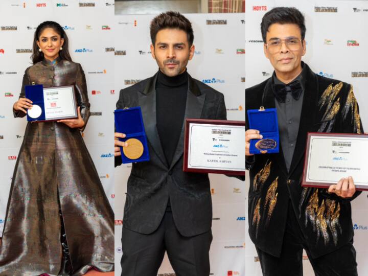 IFFM 2023 Winners Rani Mukerji Kartik Aaryan Mrunal Thakur win top honours at the awards Agra Jubilee Pathaan take away top film कार्तिक आर्यन बने ग्लोबल स्टार तो वहीं सीता रामम को मिला बेस्ट फिल्म का अवॉर्ड, जानें इस बार IFFM 2023 किस-किसके लिए रहा खास