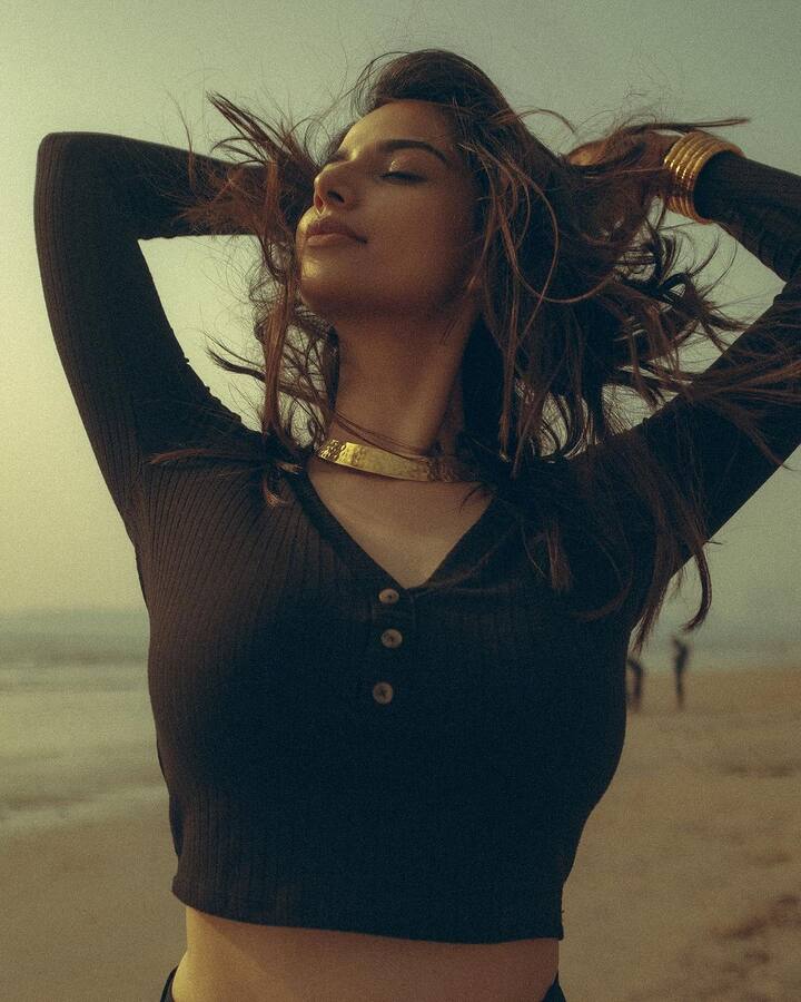 ప్రస్తుతం  ‘గుంటూరు కారం’ మూవీలోనూ హీరోయిన్‌గా చేస్తోంది. Photo Credit: Meenakshii Chaudhary/Instagram