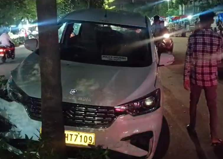 A drunk driver caused an accident in Karelibagh of Vadodara Vadodara: કારેલીબાગમાં મોડી રાત્રે નશાની હાલતમાં કાર ચાલકે સર્જયો અકસ્માત, અમદાવાદ પાસિંગની હતી કાર