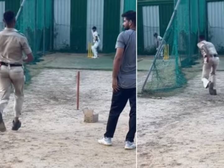 Mumbai Indians Share Video Of Policeman Bowling Goes Viral On Social Media Watch: पुलिस वाले की बॉलिंग का वीडियो खूब हो रहा वायरल, देखिए कैसे बल्लेबाज को किया बोल्ड