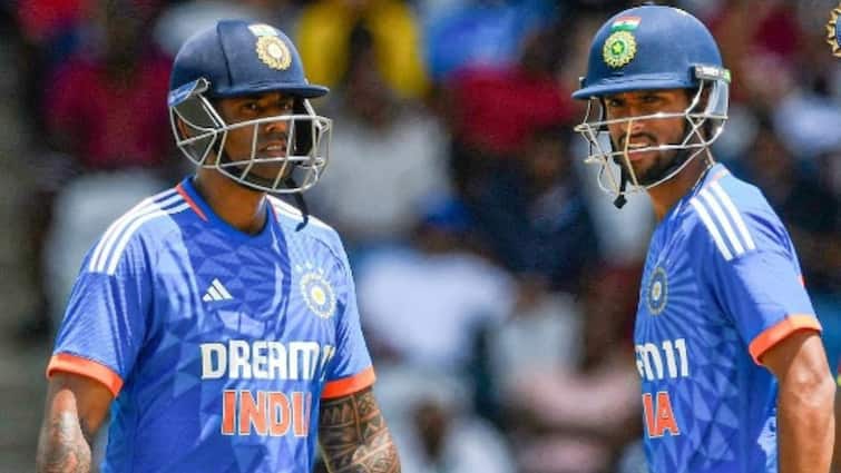 IND Vs WI 5th T20 India give target 166 runs against West Indies Central Broward Stadium IND Vs WI, Innings Highlights: সূর্যকুমারের দুরন্ত অর্ধশতরান, বৃষ্টিবিঘ্নিত ম্যাচে ১৬৬ রানের লক্ষ্যমাত্রা ওয়েস্ট ইন্ডিজের সামনে