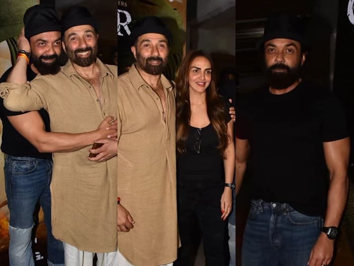 Sunny Deol, Esha Deol and Bobby Deol: सनी देओल की गदर ने सिनेमाघरों में दस्तक दी है. ऐसे में सनी देओल को उनके फैंस से लेकर उनके परिवार और उनके पापा धर्मेंद्र के दूसरे परिवार से भी सपोर्ट मिल रहा है