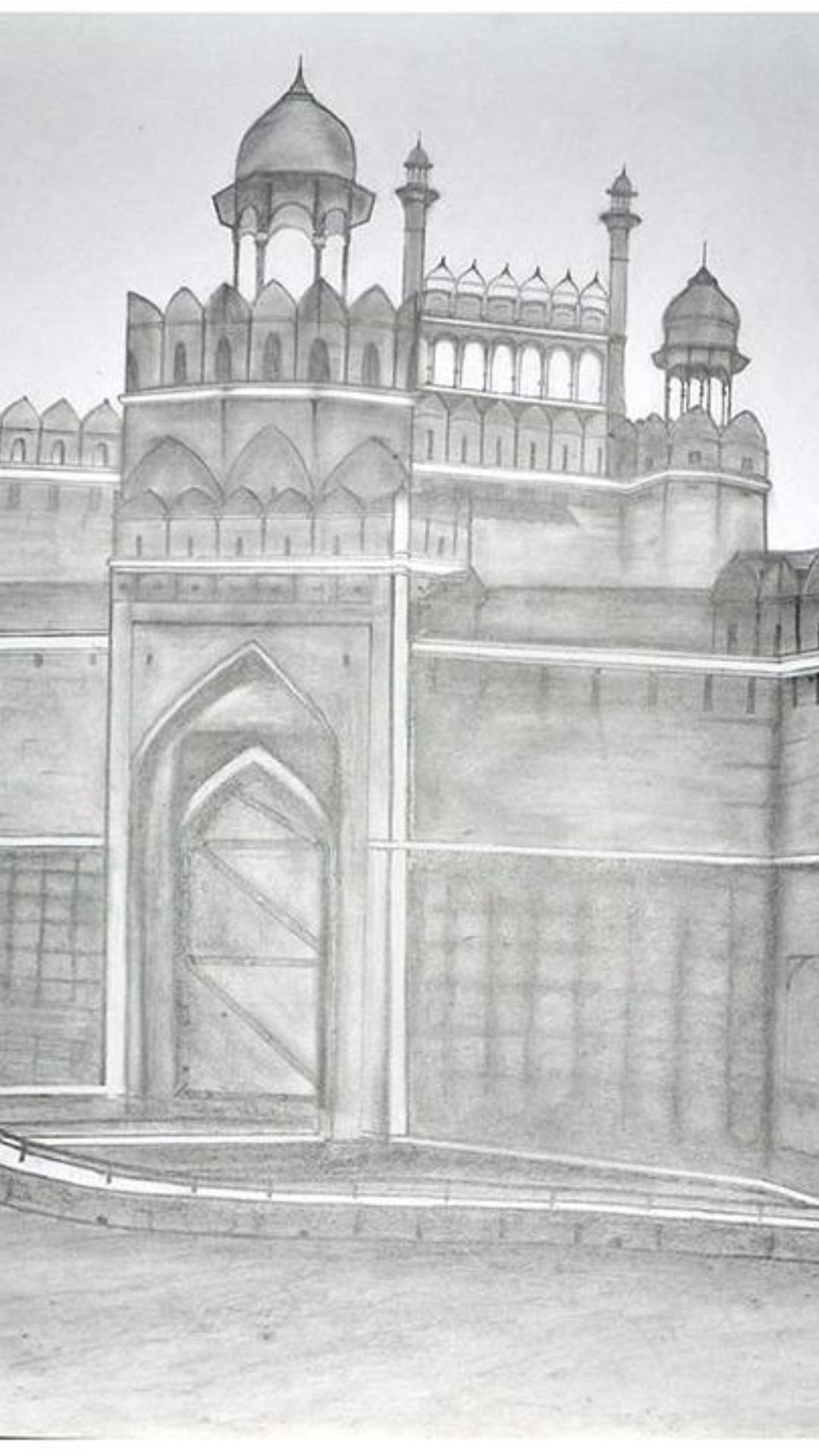 How to draw Red Fort (pencil sketch) - YouTube