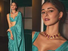 Dream Girl 2 Star Ananya Panday Looks Stunning In A Vibrant Teal Saree - SEE THIS