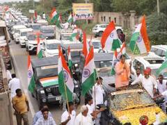 सतीश पूूनियां ने निकाली काफिले के साथ तिरंगा यात्रा, भारत माता के नारे से गूंज उठी कुचामन सिटी