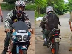 இதே நாளில்தான் ஓய்வு... பைக் ஓட்ட எனக்கு ஏது ஓய்வு..? ஜாலியாக பைக்கில் வலம்வந்த எம்.எஸ்.தோனி!