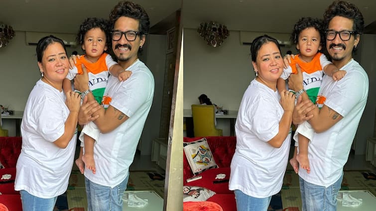 Bharti Singh and Harsh celebrated independence with son Gola shared special pictures Bharti Singh: ਭਾਰਤੀ ਸਿੰਘ- ਹਰਸ਼ ਲਿੰਬਾਚੀਆ ਨੇ ਬੇਟੇ ਗੋਲਾ ਨਾਲ ਮਨਾਇਆ ਆਜ਼ਾਦੀ ਦਾ ਜਸ਼ਨ, ਸ਼ੇਅਰ ਕੀਤੀਆਂ ਖਾਸ ਤਸਵੀਰਾਂ